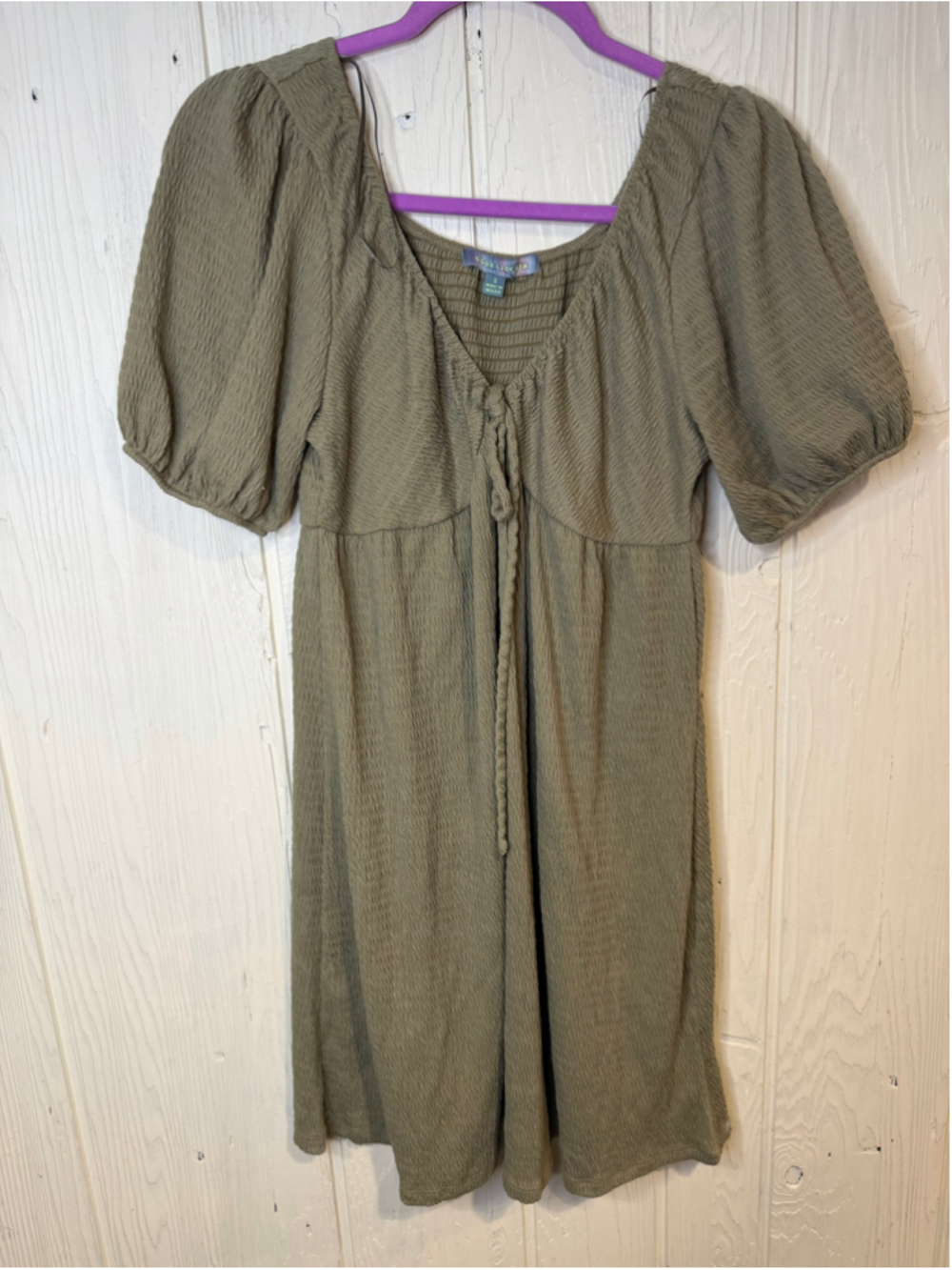 Good Luck Gem Mini Dress Size S Olive